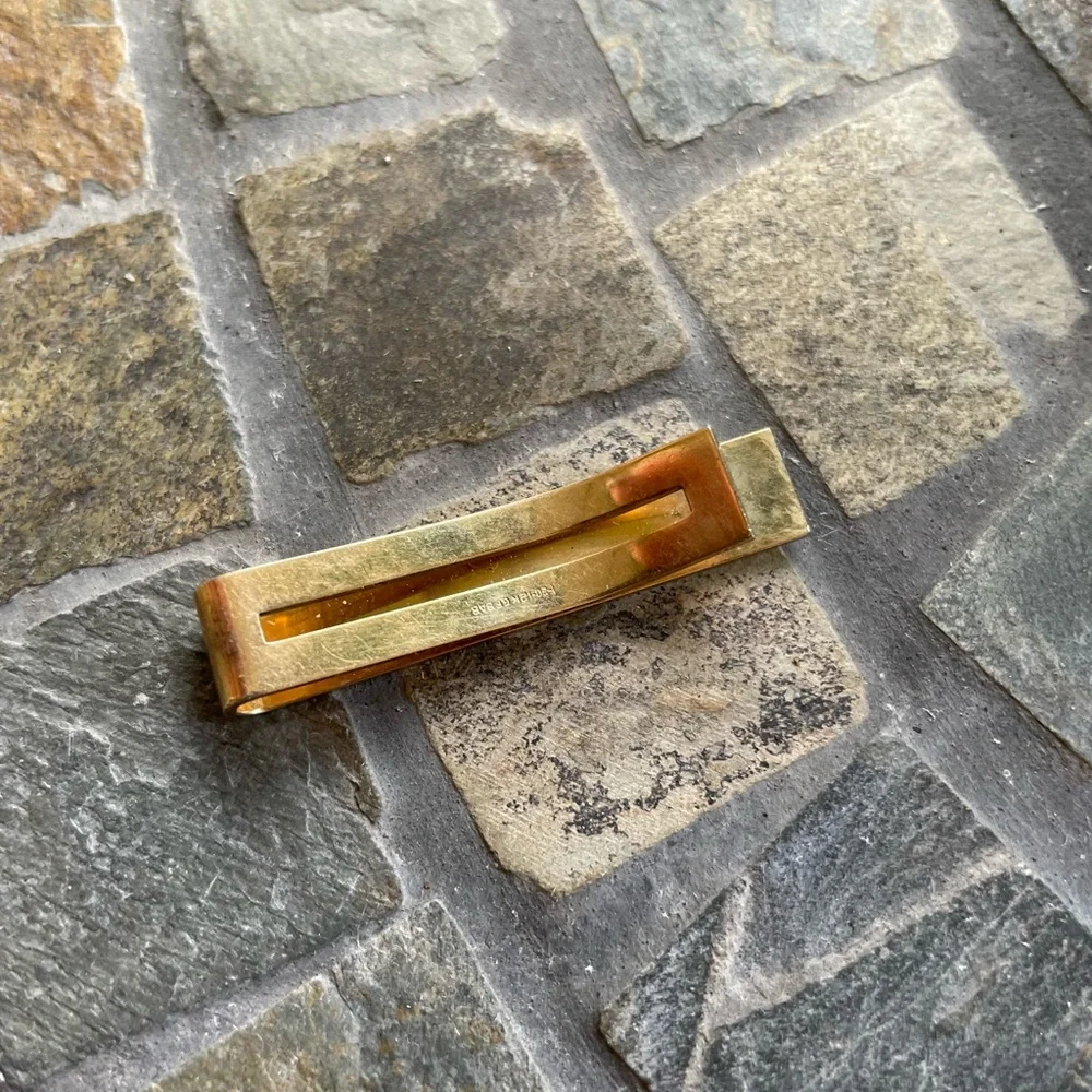 Gold Tone Ruby Tie Clip